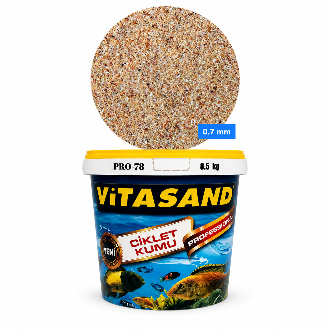 Vitasand Pro-78 0.7mm Akvaryum Kumu Silis Kum (sarı) 1KG