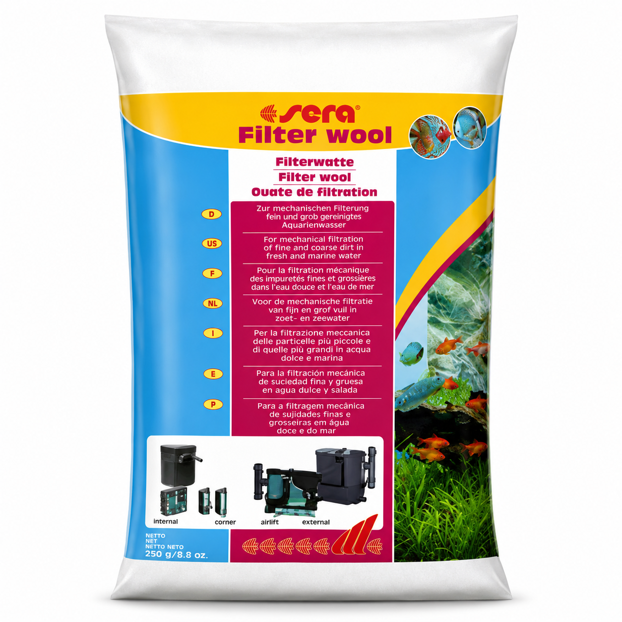 SERA Filtre Elyafı 50 g Akvaryum Filtre Malzemesi